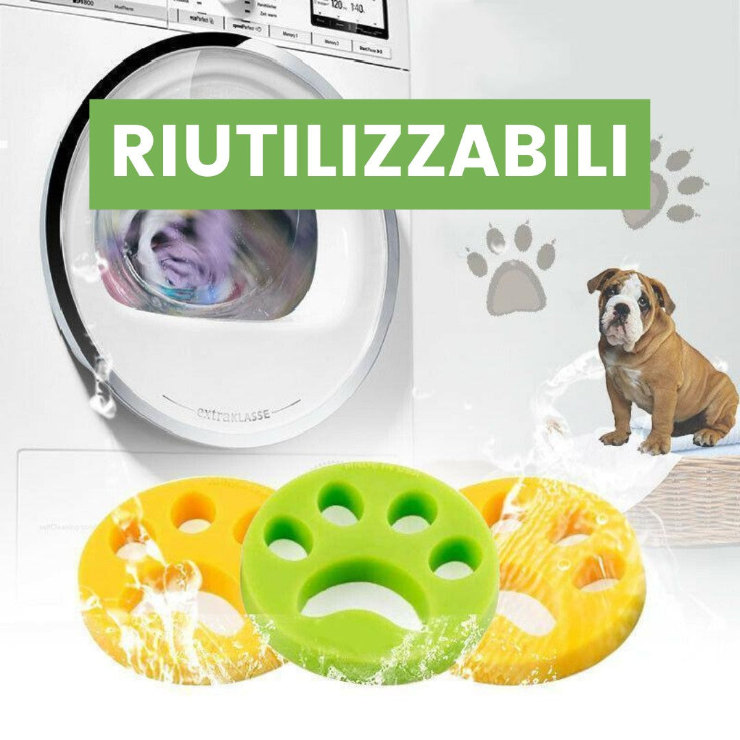 2 Zampe Cattura Peli di cane/gatto per lavatrice - Il Gatto Dormiglione